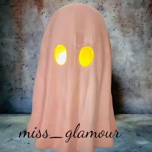 Ceramic LED Light up Pink Ghost Halloween Decor New tiktok
